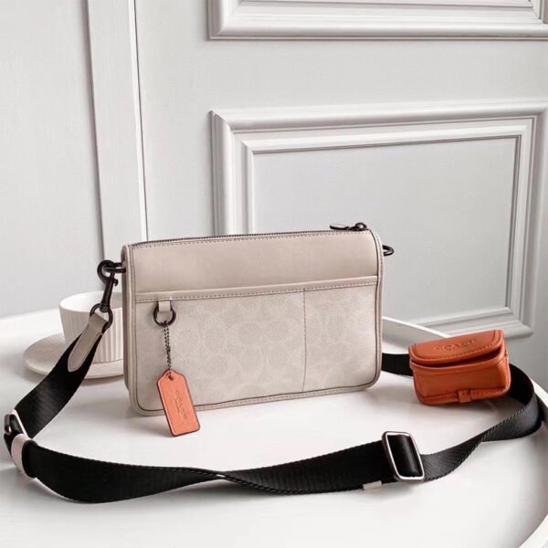 COACH C8141 HERITAGE CONVERTIBLE hot CROSSBODY IN GUNMETAL/CHALK/BONE MULTI